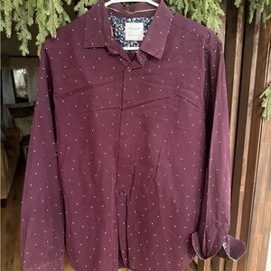 Denim & Flower Maroon Button Down Shirt